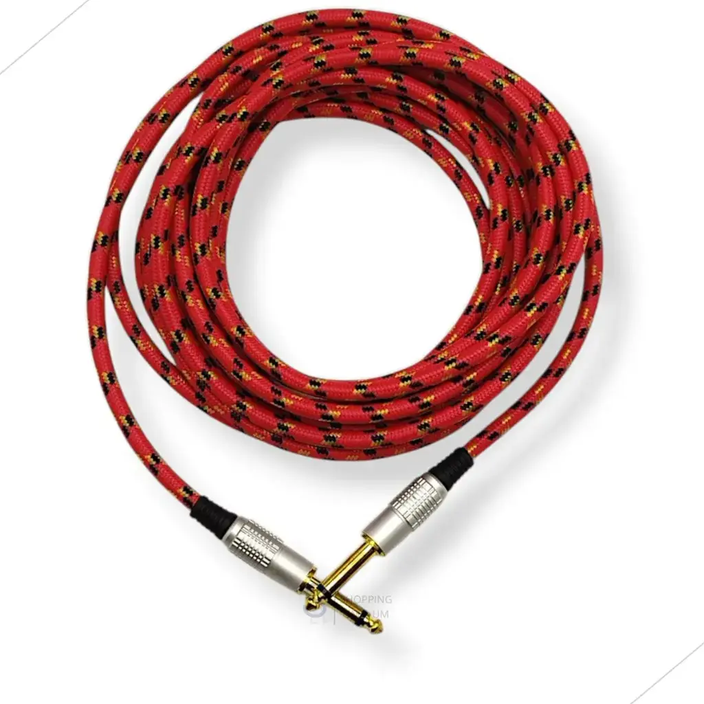 Cabo P10 X P10 Mono 5 Metros Nylon - Guitarra Violão Baixo