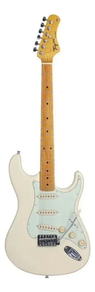 Guitarra elétrica Tagima TW Series TG-530 stratocaster de tília vintage white brilhante com diapasão de bordo